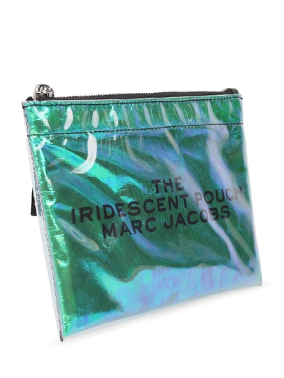 Shop Marc Jacobs Green Iridescent Pouch In Multi Green