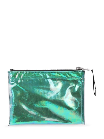 Shop Marc Jacobs Green Iridescent Pouch In Multi Green