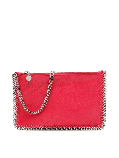 Shop Stella Mccartney Falabella Clutch In Pink Glamour (red)