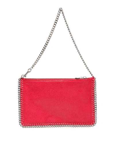 Shop Stella Mccartney Falabella Clutch In Pink Glamour (red)