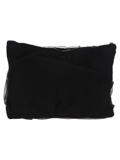 Shop Mm6 Maison Margiela Mm6 Large Tulle Clutch Bag In Black