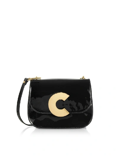 Shop Coccinelle Craquante Rock Medium Patent Leather Shoulder Bag In Black