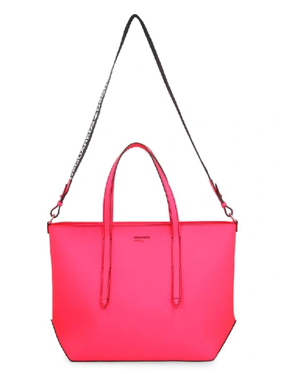Shop Dsquared2 Acid Pills Leather Tote In Fuchsia