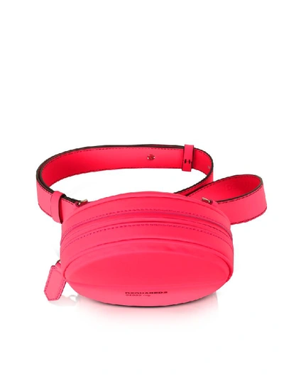 Shop Dsquared2 Neon Pink Gommato Leather Pill Crossbody/belt Bag In Fuchsia