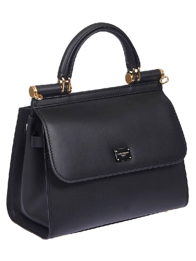 Shop Dolce & Gabbana Small Sicily Tote In Black