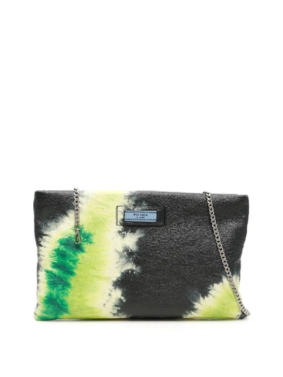 Shop Prada Tie-dye Clutch In Nero Lime (black)