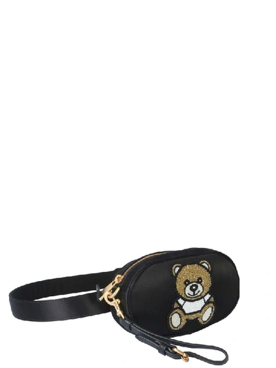 Shop Moschino Beaded Teddy Bear Pouch In Nero
