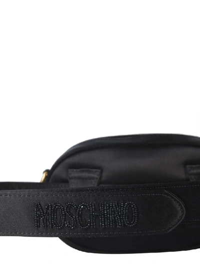 Shop Moschino Beaded Teddy Bear Pouch In Nero