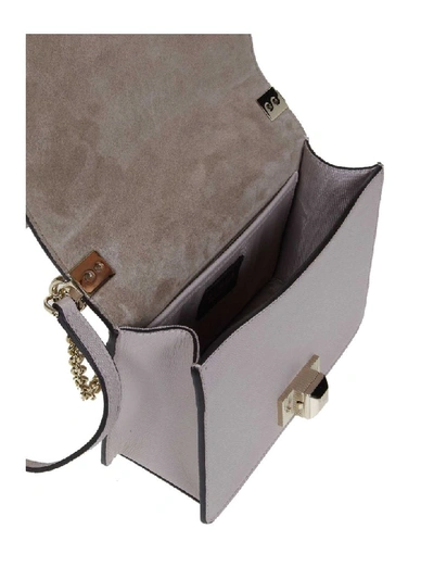 Shop Furla Mimi Mini Shoulder Bag In Beige Color Leather In Dalia