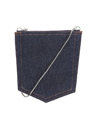 Shop Mm6 Maison Margiela Mm6 Denim Pocket Crossbody Bag In Blue