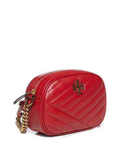 Shop Tory Burch Kira Chevron Small Camera Bag Shoulder Bag In Red Apple