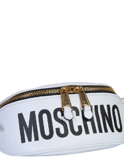 Shop Moschino Pouch With Logo In Bianco