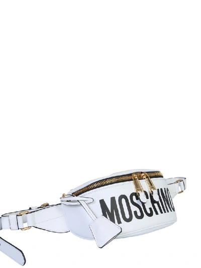 Shop Moschino Pouch With Logo In Bianco