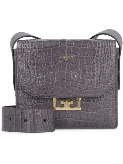 Shop Givenchy Eden Leather Shoulder Bag In Grey