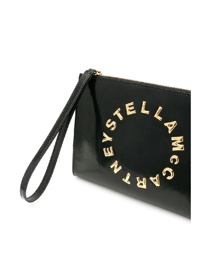 Shop Stella Mccartney Logo Zip Pouch In Black (black)