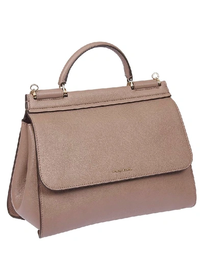 Shop Dolce & Gabbana Logo Plaque Detail Tote In Turtledove