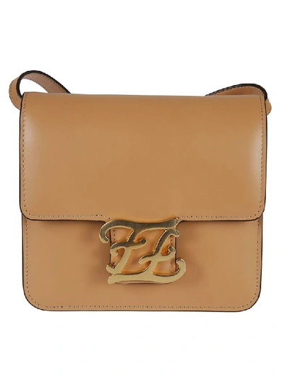 Shop Fendi Karligraphy Shoulder Bag In Biscotto