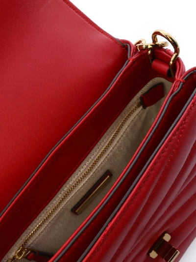 Shop Tory Burch Kira Chevron Bag In Red