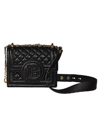 Shop Balmain Quilted Shoulder Bag In Black