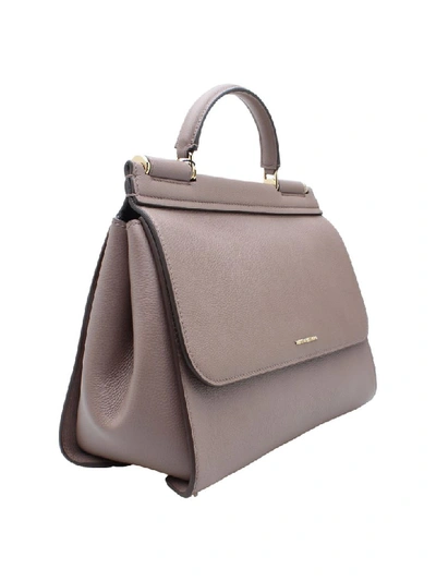 Shop Dolce & Gabbana Leather Bag In Tortora