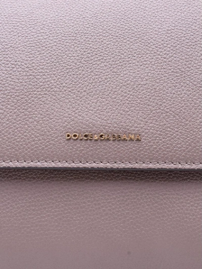 Shop Dolce & Gabbana Leather Bag In Tortora