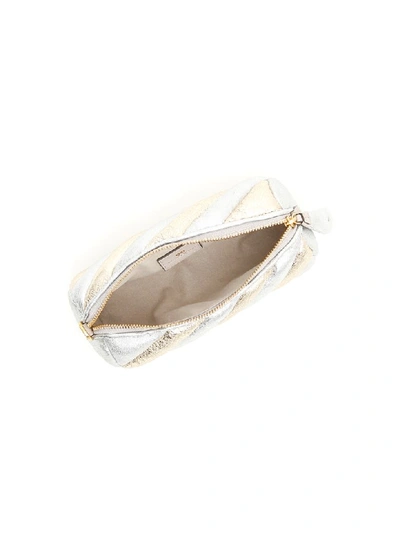 Shop Anya Hindmarch Marshmallow Clutch In Silvergold (metallic)