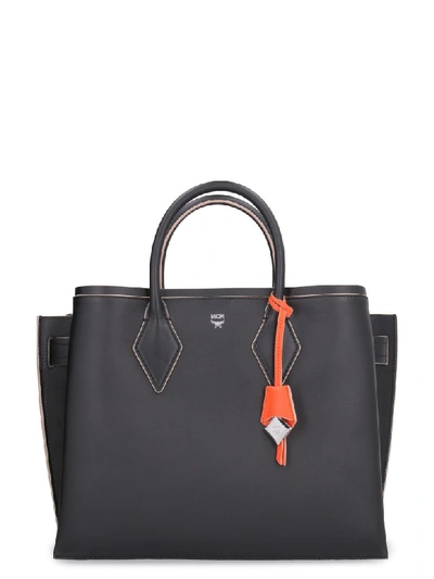 Shop Mcm Neo Milla Leather Tote In Black