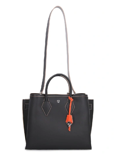 Shop Mcm Neo Milla Leather Tote In Black