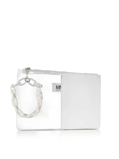 Shop Mm6 Maison Margiela Half-and-half Pouch In White