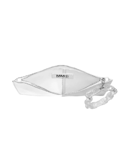 Shop Mm6 Maison Margiela Half-and-half Pouch In White