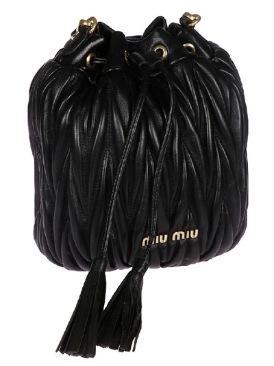 Shop Miu Miu Quilted Bucket Bag In Black
