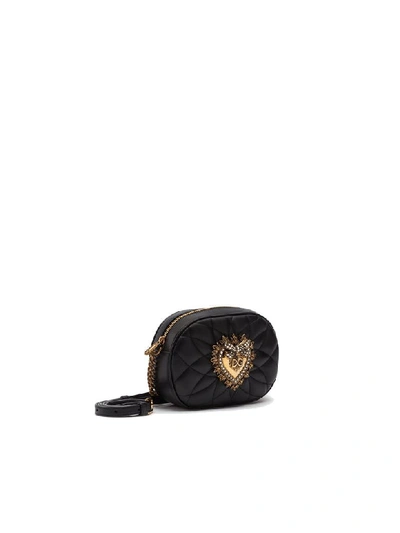 Shop Dolce & Gabbana Camera Bag Devotion Leather Shoulder Bag In Black