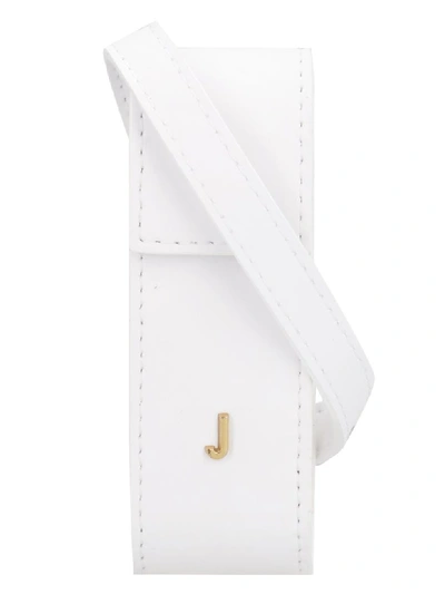 Shop Jacquemus Leather Lipstick Holder In White