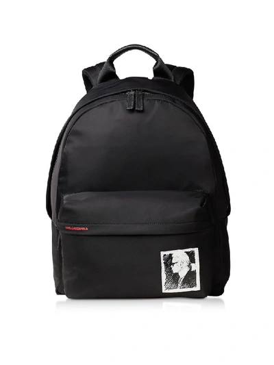 Shop Karl Lagerfeld Karl Legend Nylon Backpack In Black