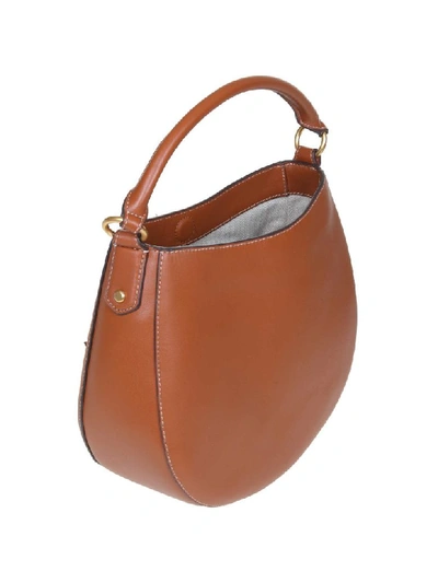 Shop Tory Burch Mini Hobo Leather Hand Bag In Calf Leather