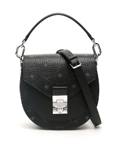Shop Mcm Visetos Patricia Shoulder Bag In Black (black)