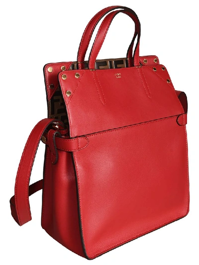 Shop Fendi Flip Reg Shoulder Bag In Red