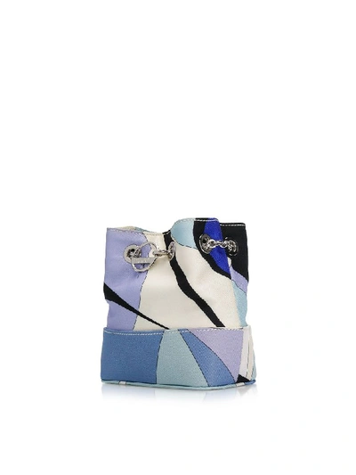 Shop Emilio Pucci Alex Print Bonita Mini Bucket Bag In Sky Blue