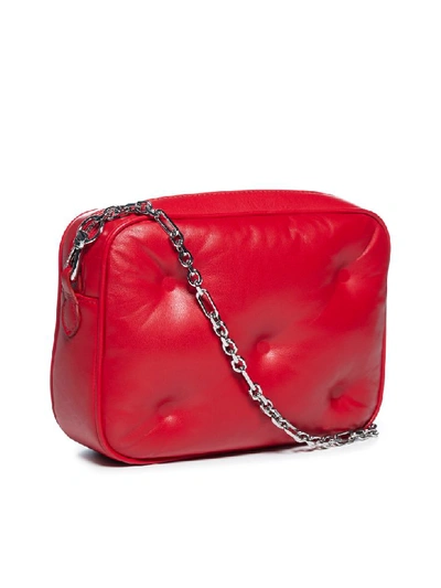 Shop Maison Margiela Glam Slam Leather Crossbody Bag In Rosso