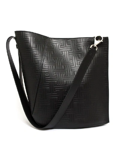 Shop Lanvin Black Leather Bucket Bag In Nero
