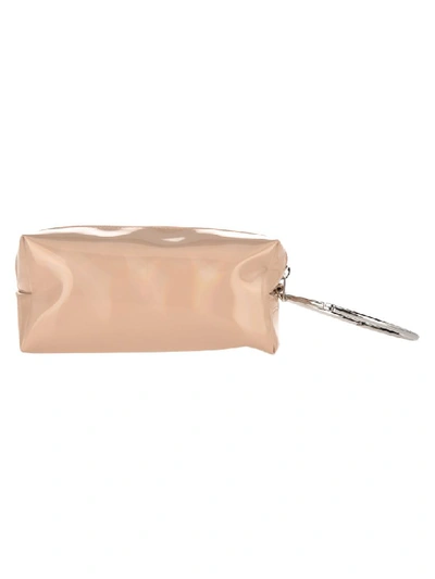 Shop Mm6 Maison Margiela Mm6 Large Logo Print Pouch In Camel