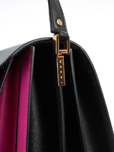 Shop Marni Shoulder Bag W/flap In N Sky Cassis Black