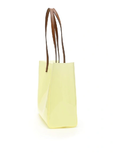 Shop Stella Mccartney Small Tpu Logo Shopper In Pastel Yellow (yellow)