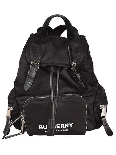 Shop Burberry Logo Small Backpack In Black