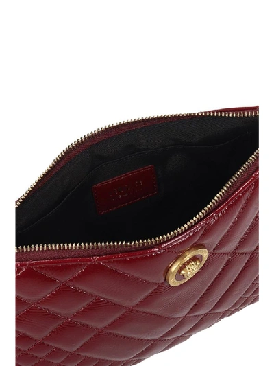 Shop Versace Clutch In Bordeaux Leather