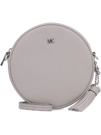 Shop Michael Kors Leather Crossbody Bag In Grey