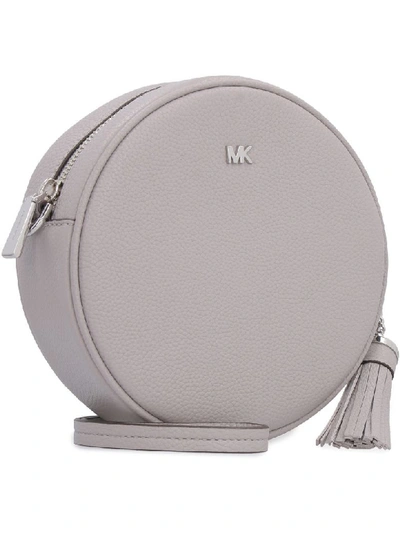 Shop Michael Kors Leather Crossbody Bag In Grey