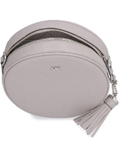 Shop Michael Kors Leather Crossbody Bag In Grey