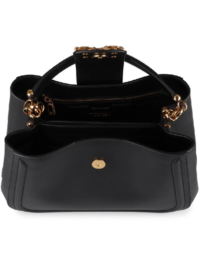 Shop Dolce & Gabbana Dg Amore Leather Shoulder Bag In Black