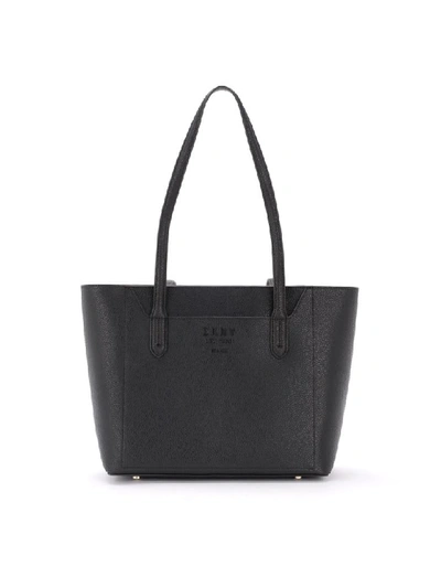 Shop Dkny Noho Handbag Made Of Black Grained Leather In Nero